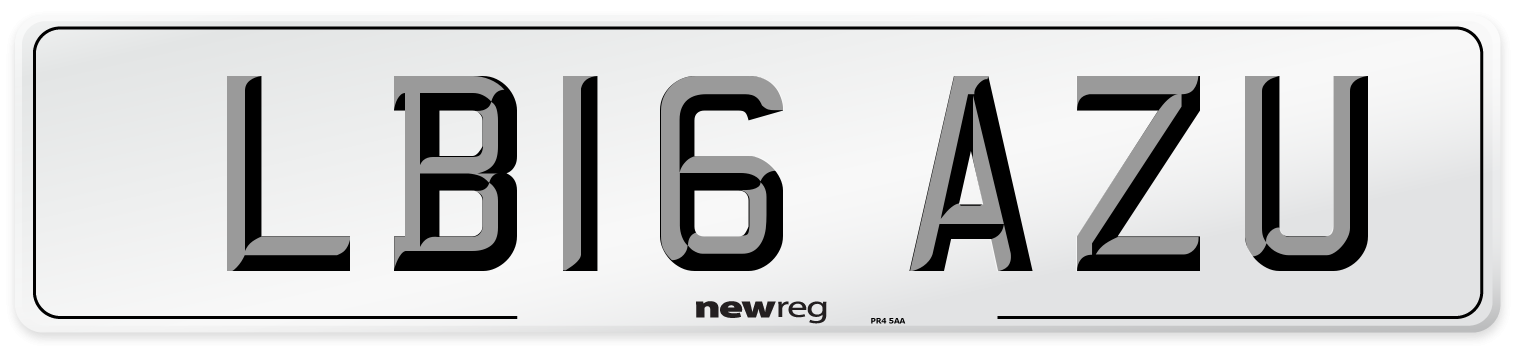 LB16 AZU Number Plate from New Reg